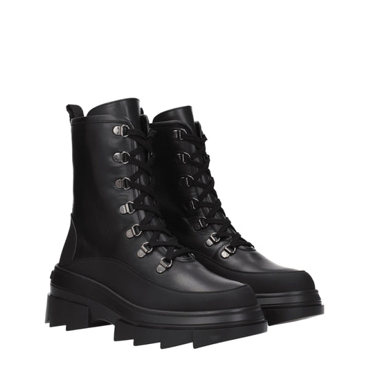 Stuart Weitzman – Schwarze Lederstiefeletten