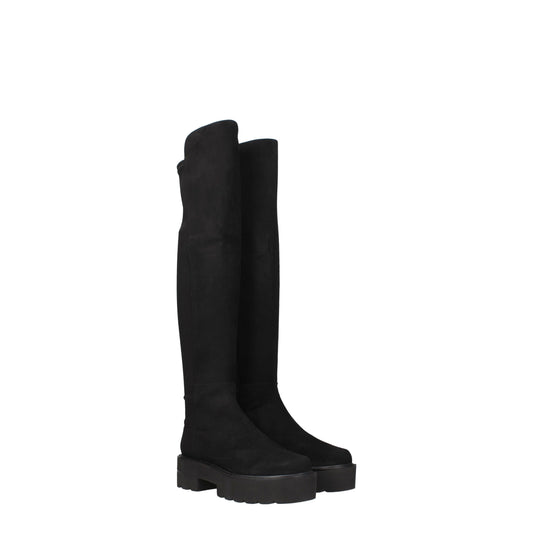 Stuart Weitzman Overknee-Stiefel aus schwarzem Leder