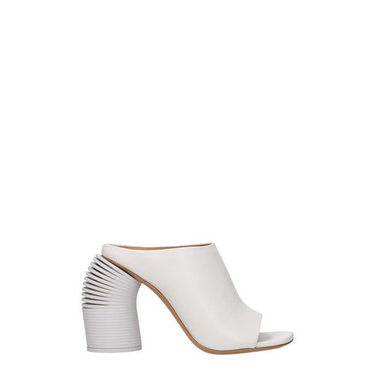 Off-White Plateauschuhe aus weißem Leder
