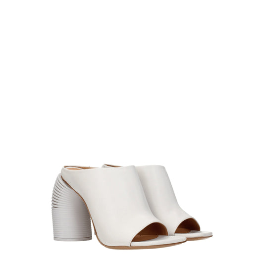 Off-White Plateauschuhe aus weißem Leder