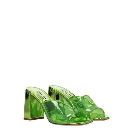 Grüne Plateauschuhe aus Plexiglas von Miu Miu