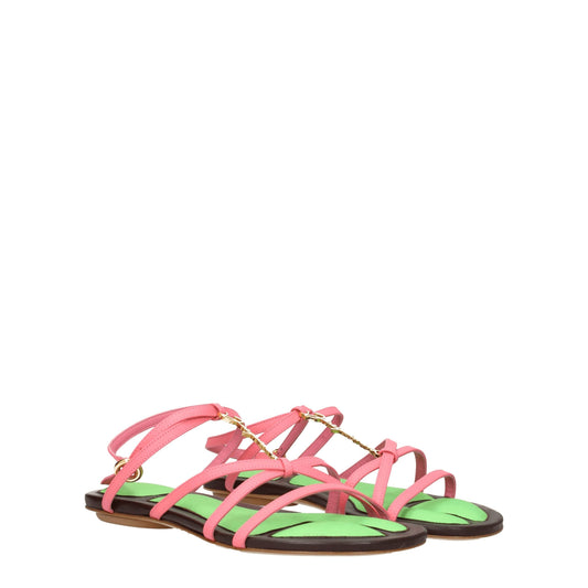 Jacquemus – Flache Sandalen aus rosa Leder