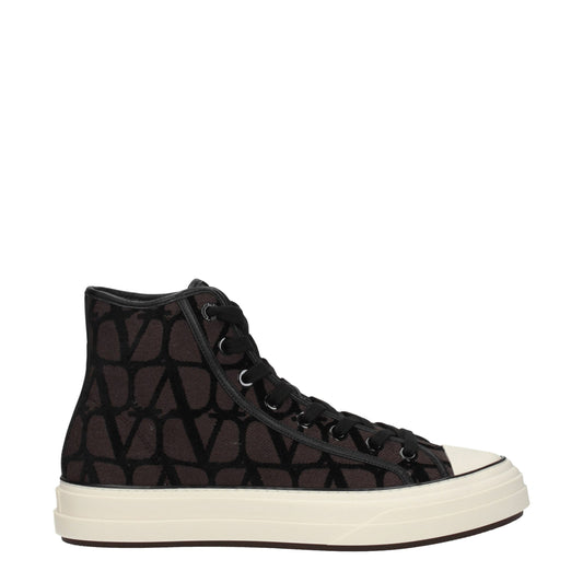 Valentino Garavani – Hohe Sneakers aus braunem Stoff