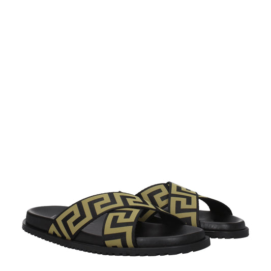 Versace Hausschuhe aus schwarzem Stoff