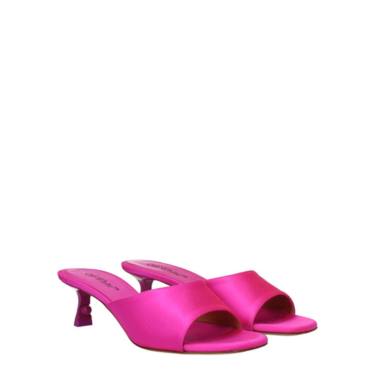 Rosafarbene Satin-Stiletto-Sandalen von Off-White
