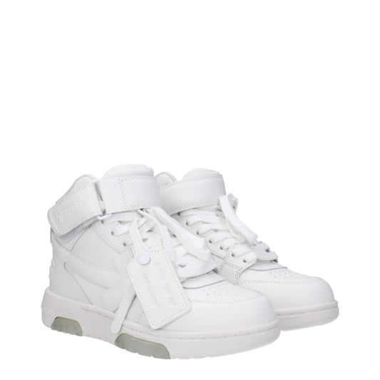 Off-White weiße Leder-High-Top-Sneaker