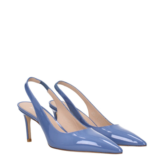 Stuart Weitzman – Hellblaue Pumps aus Leder mit hohem Absatz