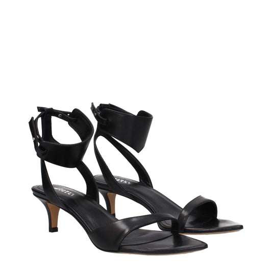 Isabel Marant – Flache Sandalen aus schwarzem Leder