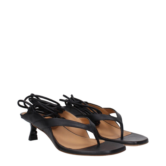 Off-White – Flip-Flop-Sandalen aus schwarzem Leder