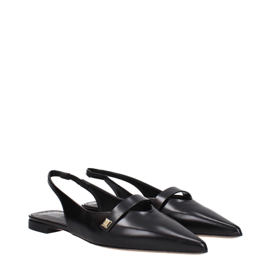 Max Mara – Schwarze Ballerinas aus Leder