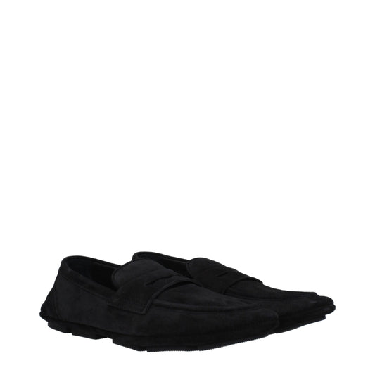 Dolce & Gabbana – Slipper aus schwarzem Leder