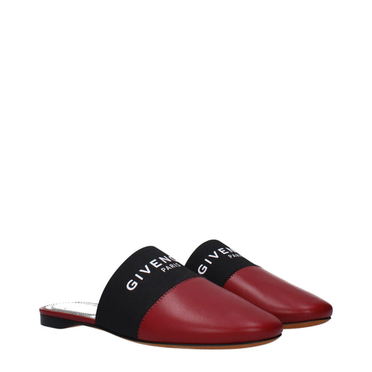 Givenchy Rote Leder-Slipper-Sandalen