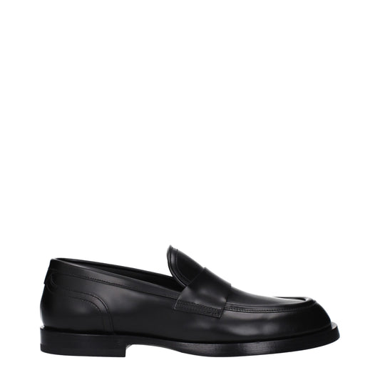 Dolce & Gabbana – Slipper aus schwarzem Leder