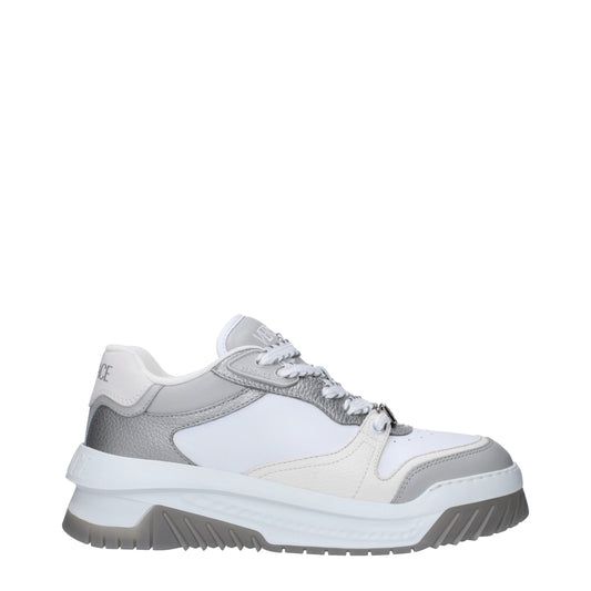 Versace – Weiße, klobige Leder-Sneaker