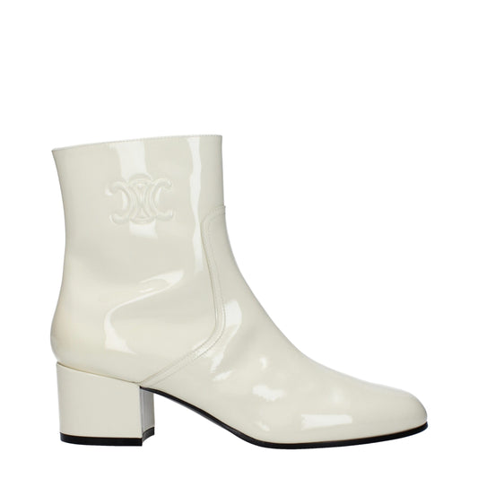 Beigefarbene Stiefeletten aus Leder von Celine