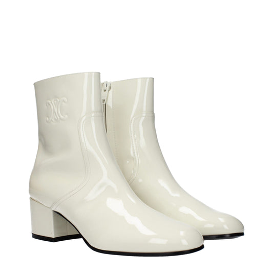 Beigefarbene Stiefeletten aus Leder von Celine