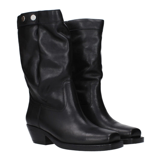 Isabel Marant Schwarze Lederstiefeletten