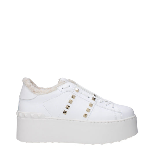 Valentino Garavani – Plateau-Sneakers aus weißem Leder