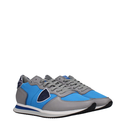 Philippe Model Blaue Stoff-Low-Tops