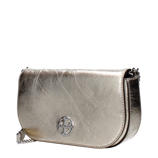 Tory Burch Goldfarbene Umhängetaschen aus Leder