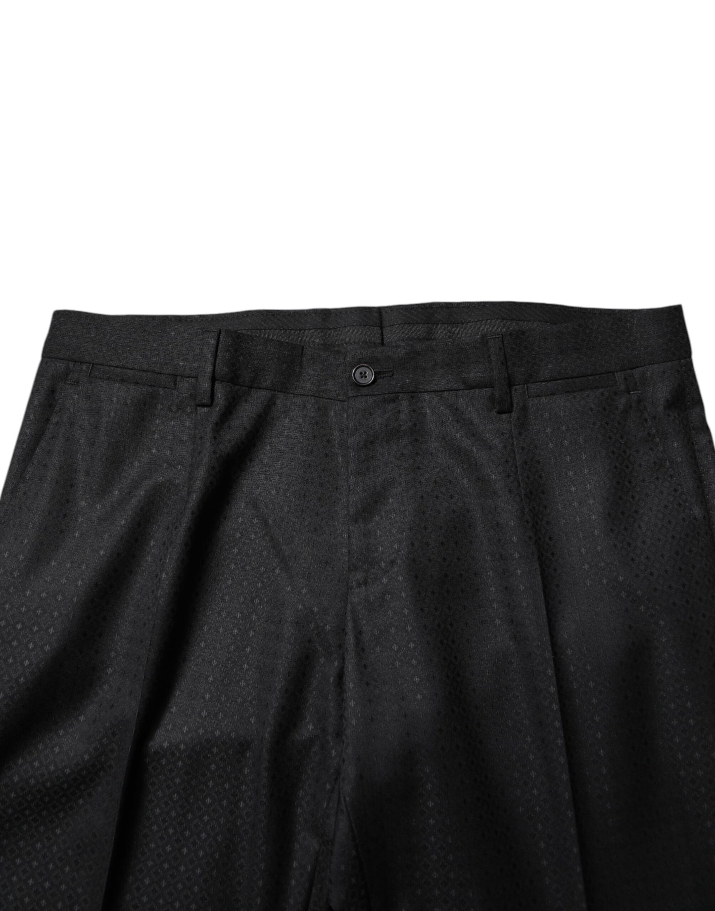 Dolce & Gabbana – Schwarzer, einreihiger, zweiteiliger Jacquard-Anzug