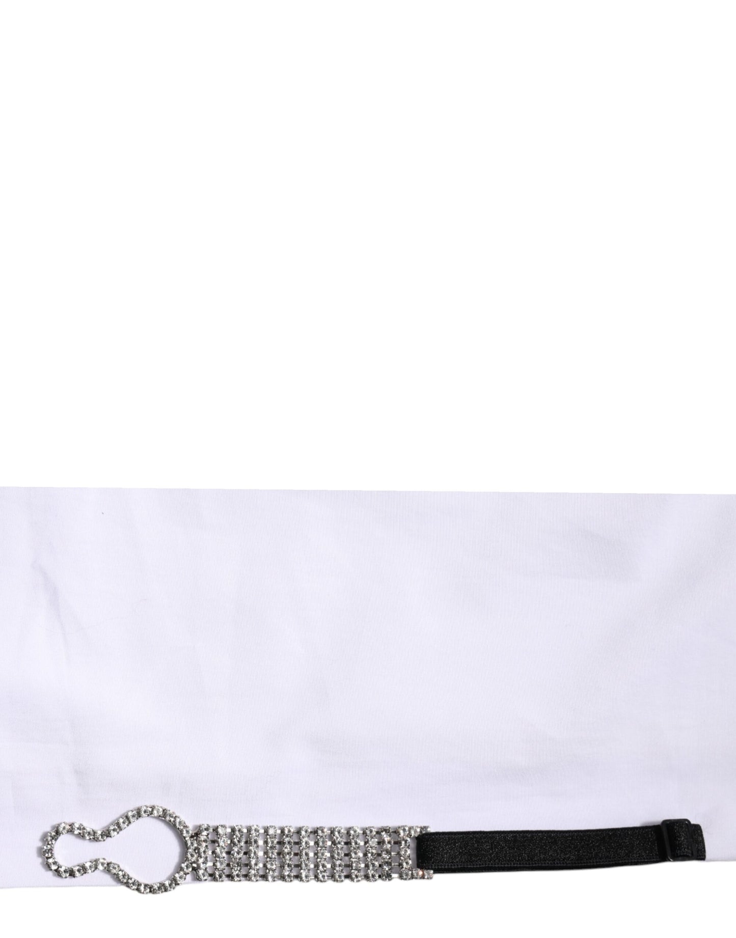 Dolce & Gabbana – Weißes Hemdoberteil mit Kristallverzierung und Kragen