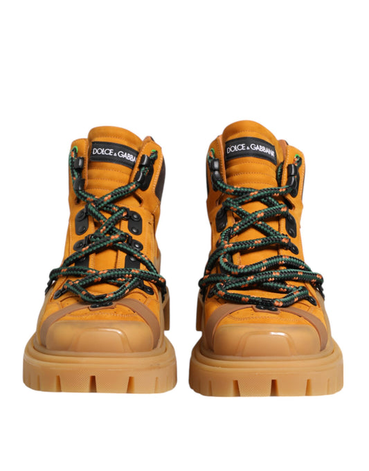 Dolce & Gabbana – Orangefarbene Trekking-Stiefeletten mit Schnürung