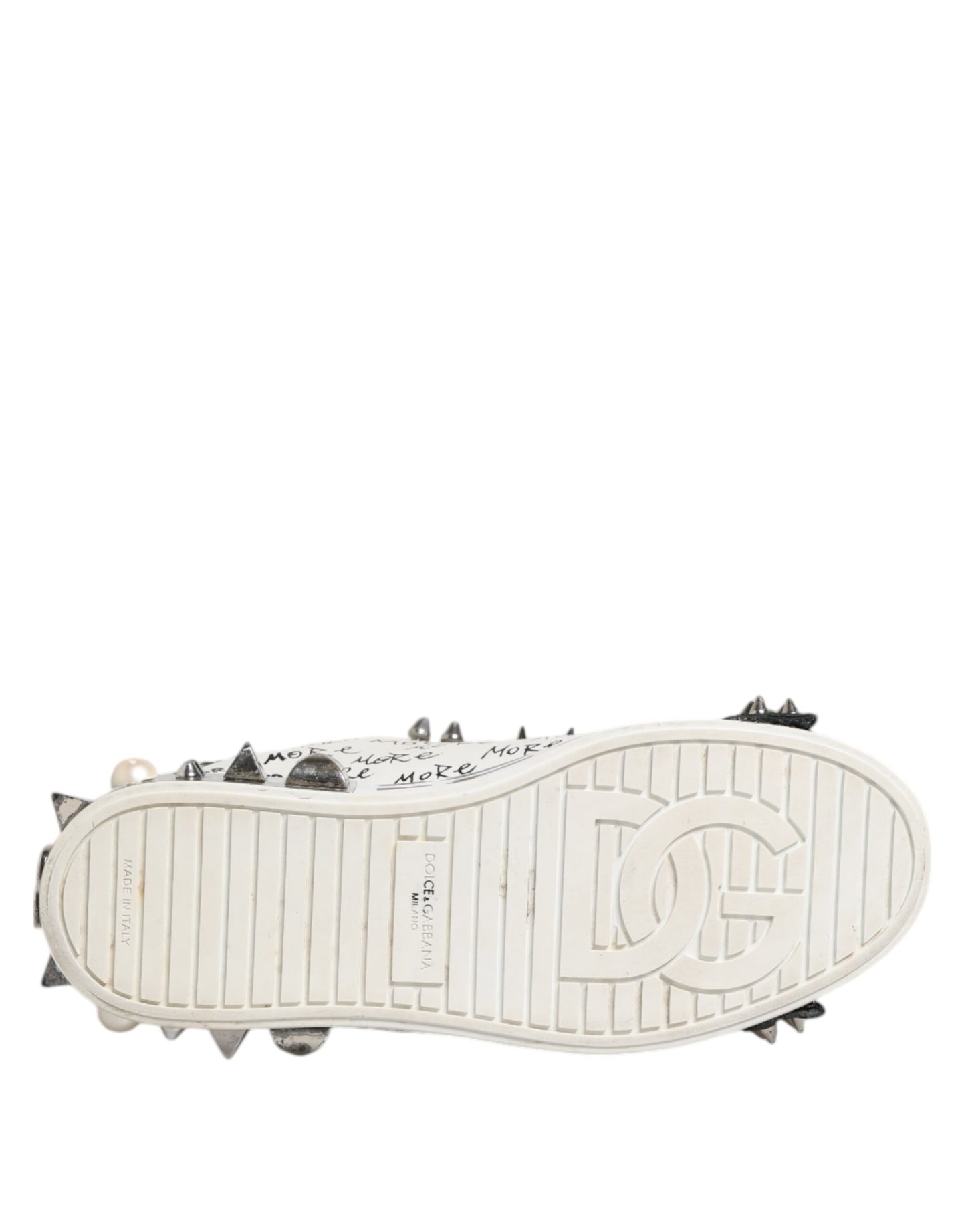 Dolce & Gabbana Schwarz Weiß Nieten Low Top Sneakers Schuhe