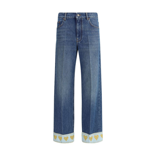 Valentino Blaue Baumwoll-Jeans mit geradem Bein