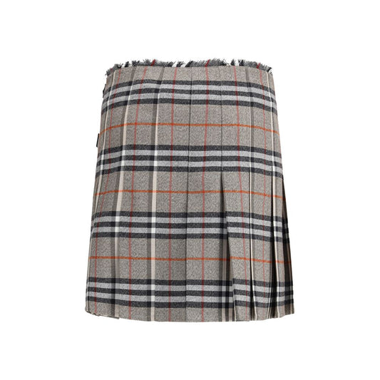 Burberry Gray Wool Mini Skirt