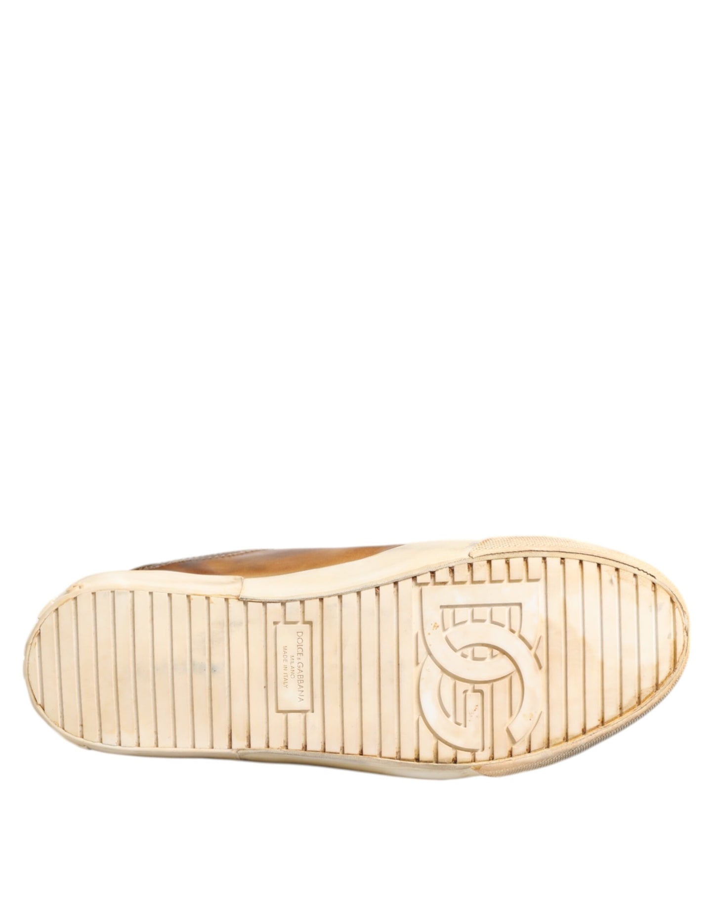 Dolce & Gabbana Braune Leder Low Top Herren Sneakers Schuhe