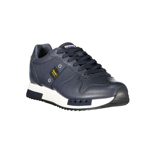 Blauer Herren-Sneaker aus blauem Leder