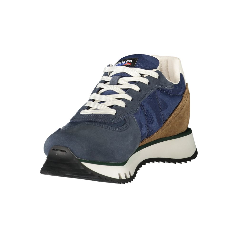 Blauer Herren-Sneaker aus blauem Leder