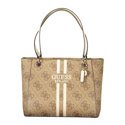 Guess Jeans Beige Polyethylen Damen Handtasche