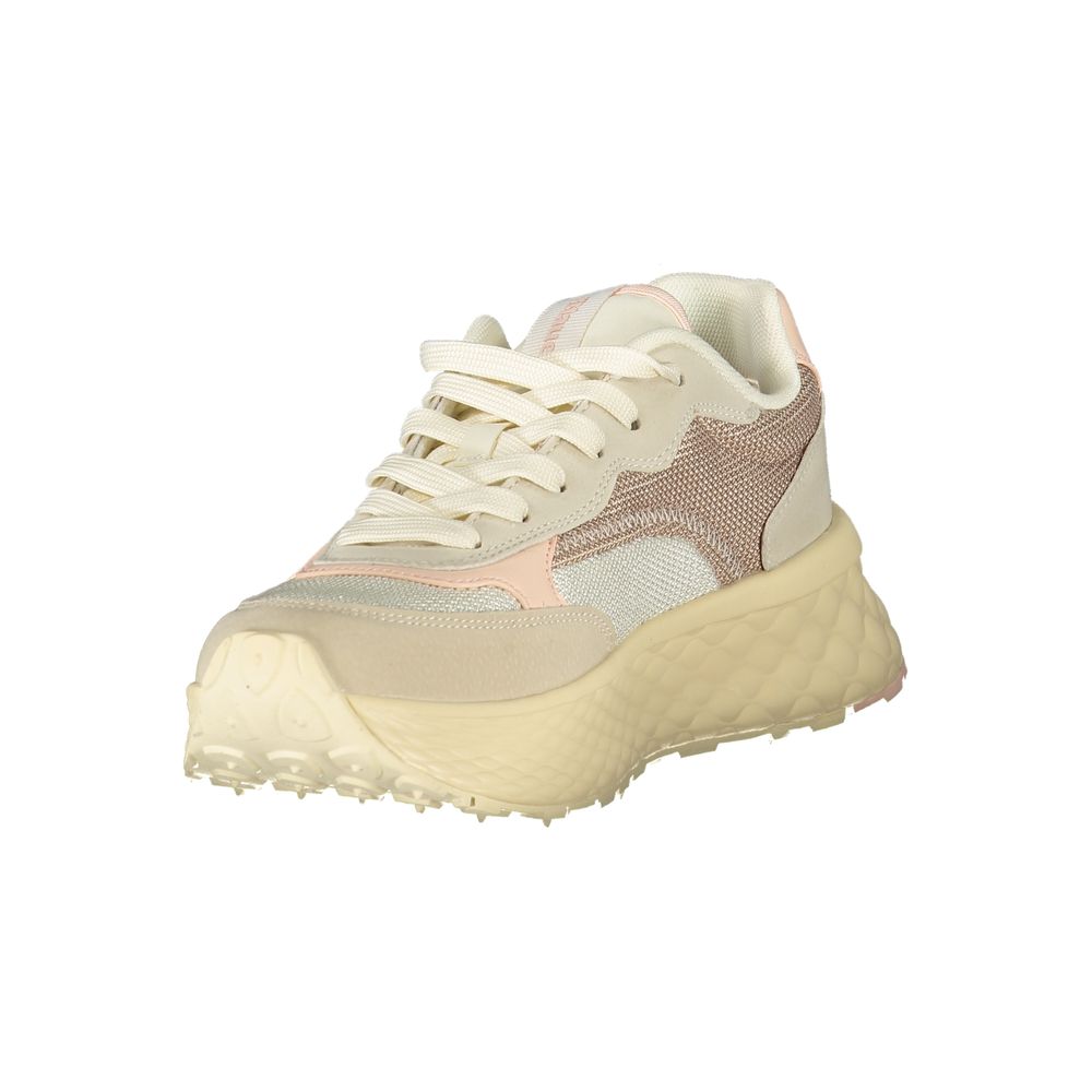 Blauer Beige Polyurethane Women Sneaker