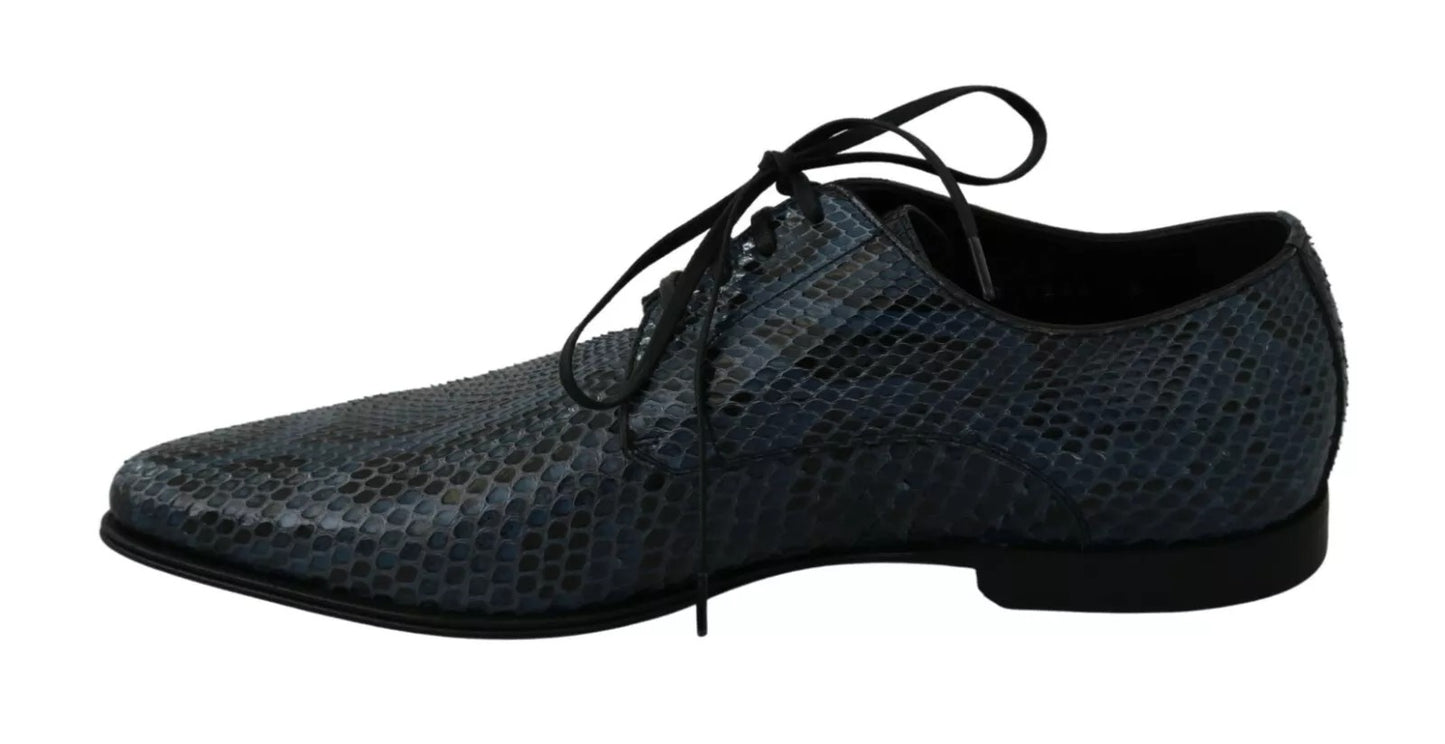 Dolce & Gabbana Blaue Pythonleder-Schlangenlederschuhe