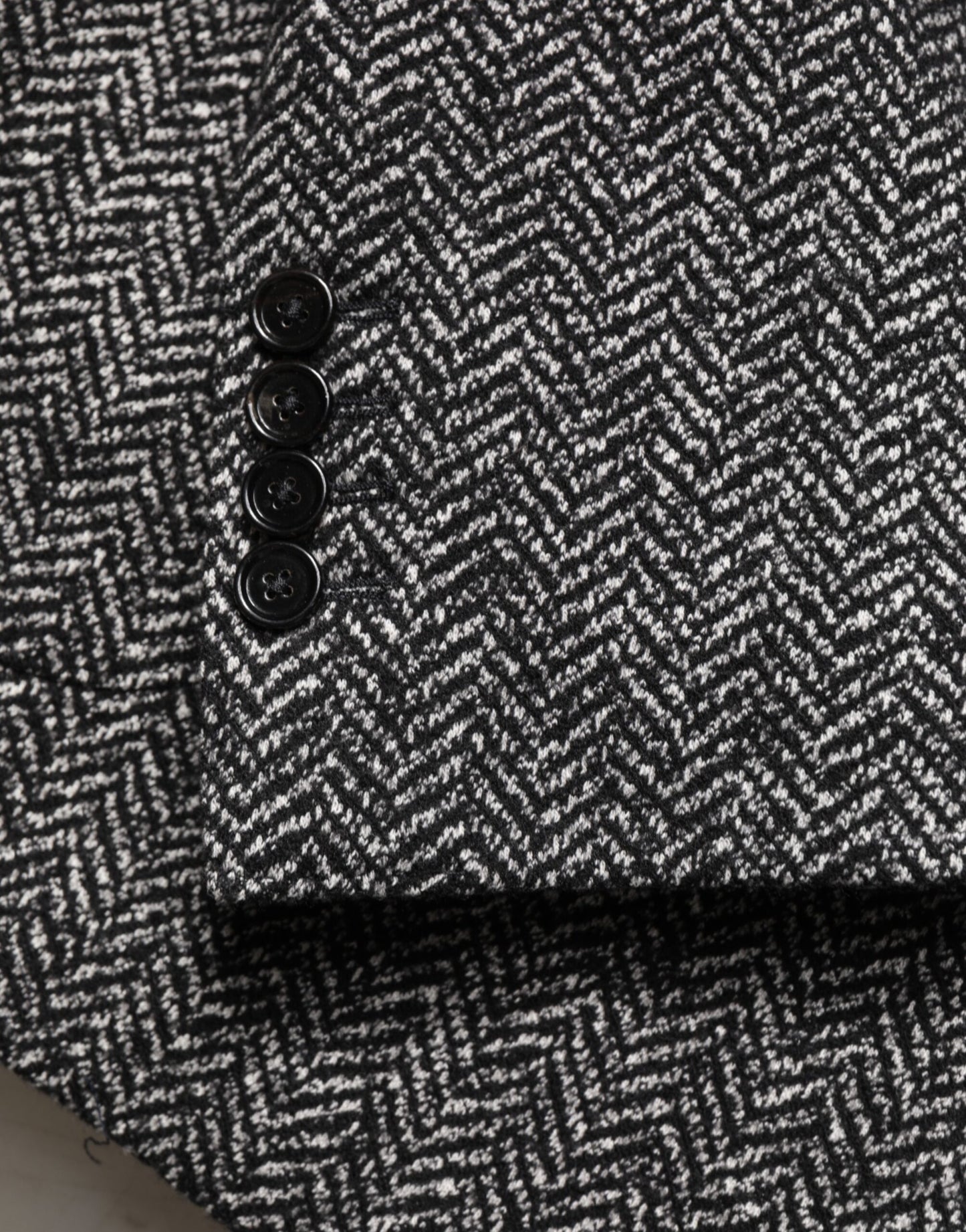 Dolce & Gabbana Schwarz-Weißer Zweireihiger Herrenanzug-Blazer