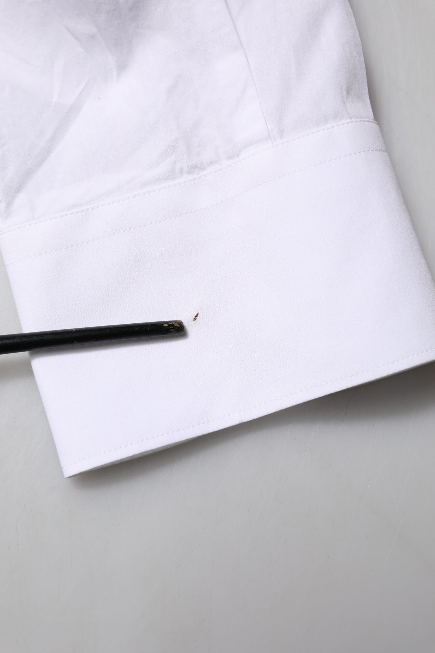 Dolce & Gabbana Weißes Bib Baumwollpopeline GOLD Herren Formelles Hemd