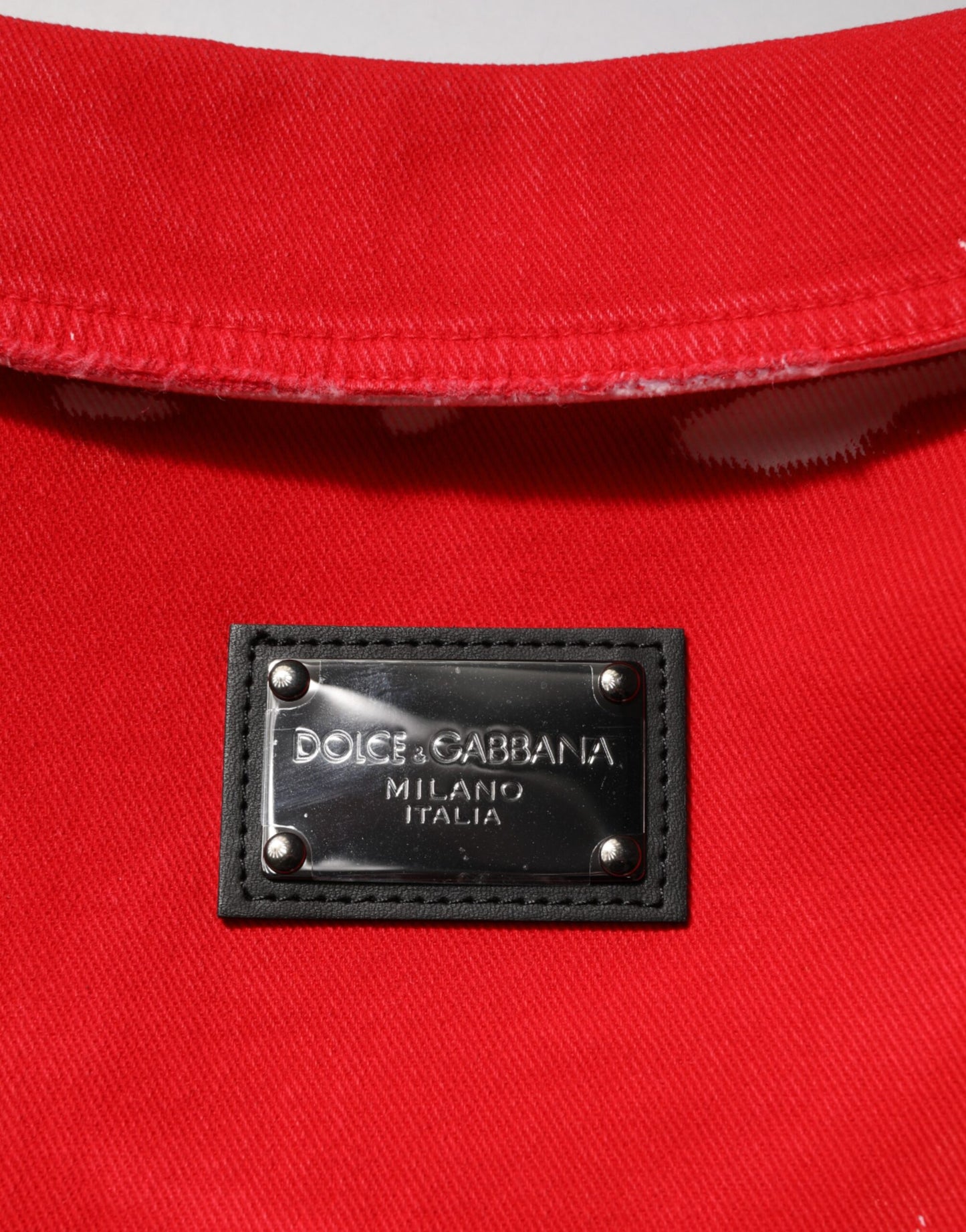 Dolce & Gabbana – Rote, ärmellose Weste mit Logo-Schild
