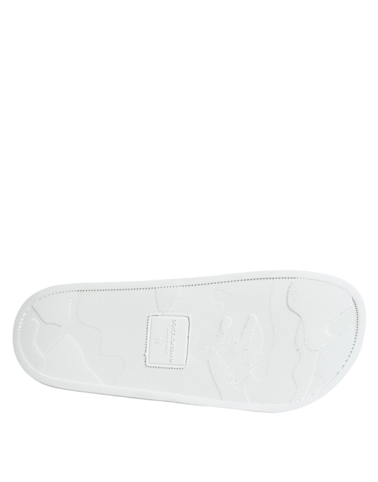 Dolce & Gabbana Weiß Schwarz Leder Sandalen Beachwear Schuhe