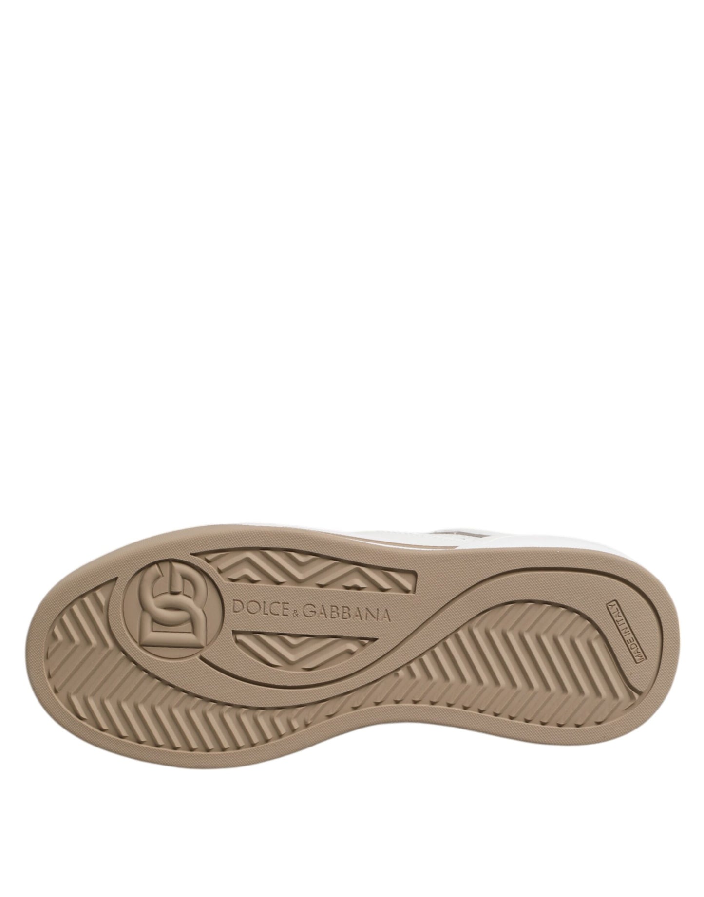 Dolce & Gabbana Weiß Braun Leder Low Top Herren Sneakers Schuhe