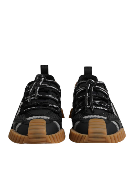 Dolce & Gabbana – Schwarze, niedrige NS1-Sneaker mit Logo und Schnürung