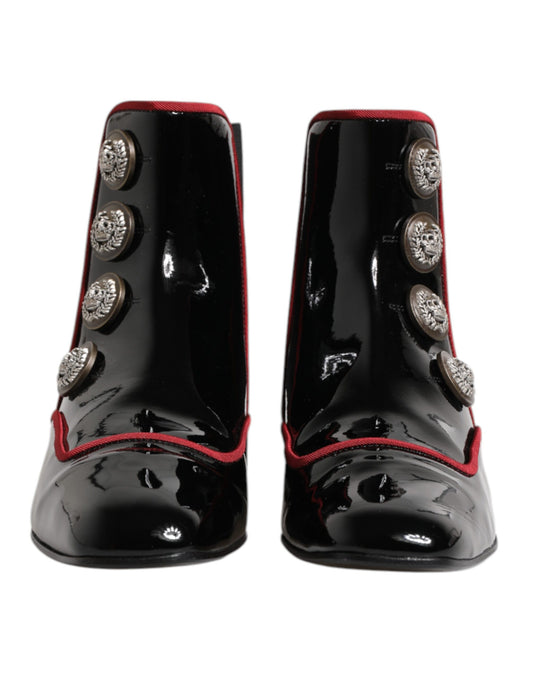 Dolce & Gabbana – Schwarze Jackie-Chelsea-Stiefel mit Knöpfen