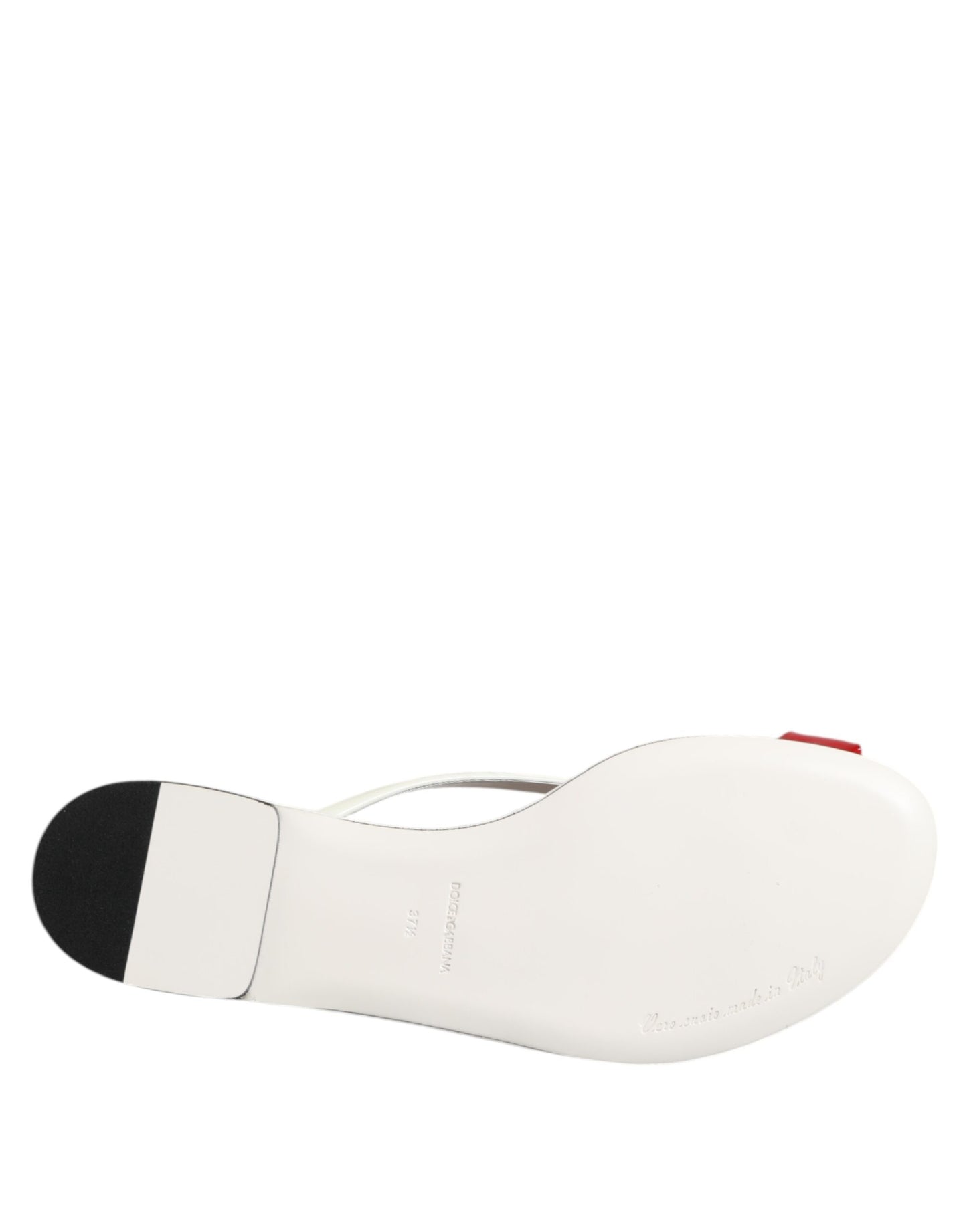 Dolce & Gabbana Rot Weiß KEIRA Blumen Leder Sandalen Schuhe