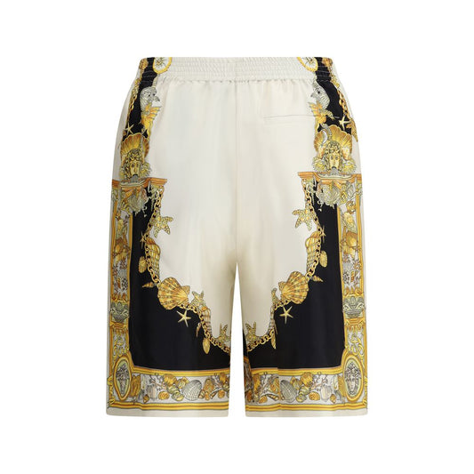 Versace Mehrfarbige Seidenbermudas