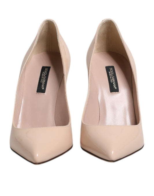 Dolce & Gabbana Beige Lackleder Stiletto-Absatz Pumps Schuhe