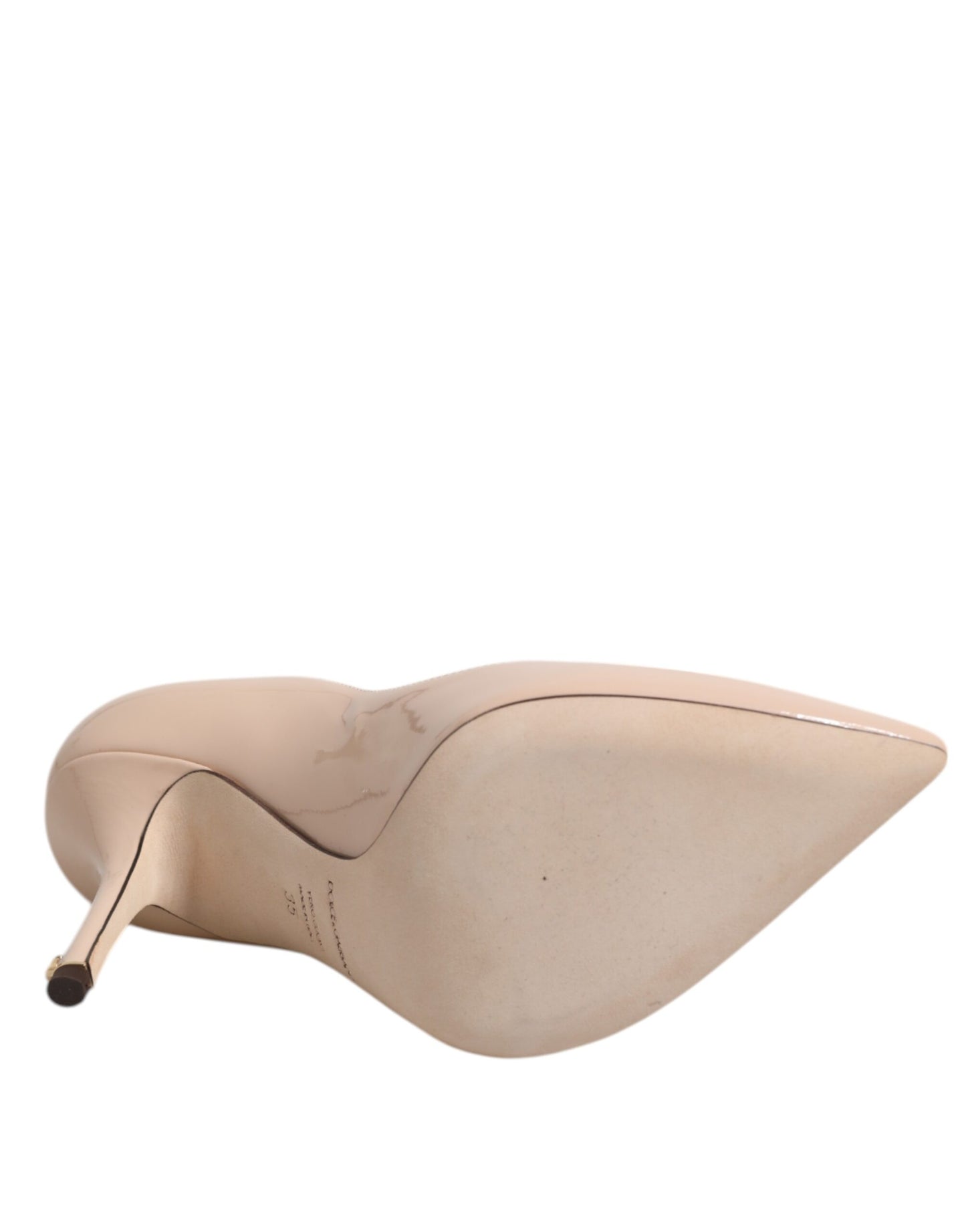Dolce & Gabbana Beige Lackleder Stiletto-Absatz Pumps Schuhe
