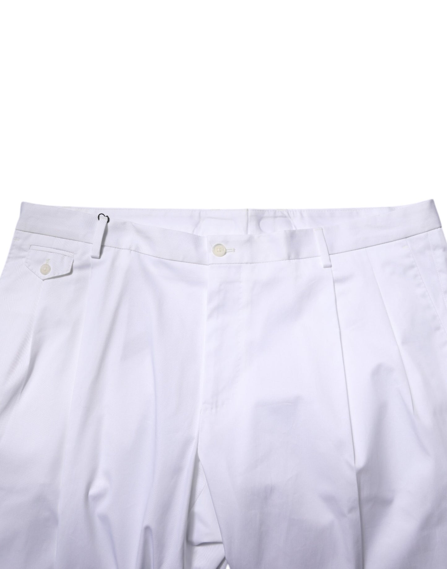 Dolce & Gabbana – Weiße, schmale, formelle Baumwollhose