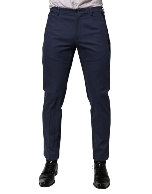 Dolce & Gabbana Blaue, schmal zulaufende Hose aus Baumwolle für Herren