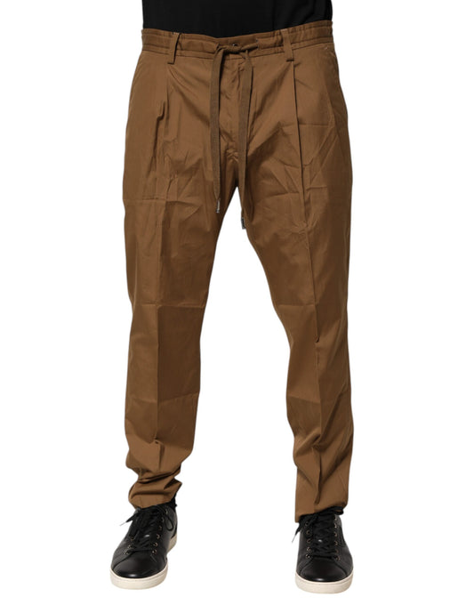 Dolce & Gabbana Braune Chinohose aus Baumwolle mit mittlerer Taille für Herren